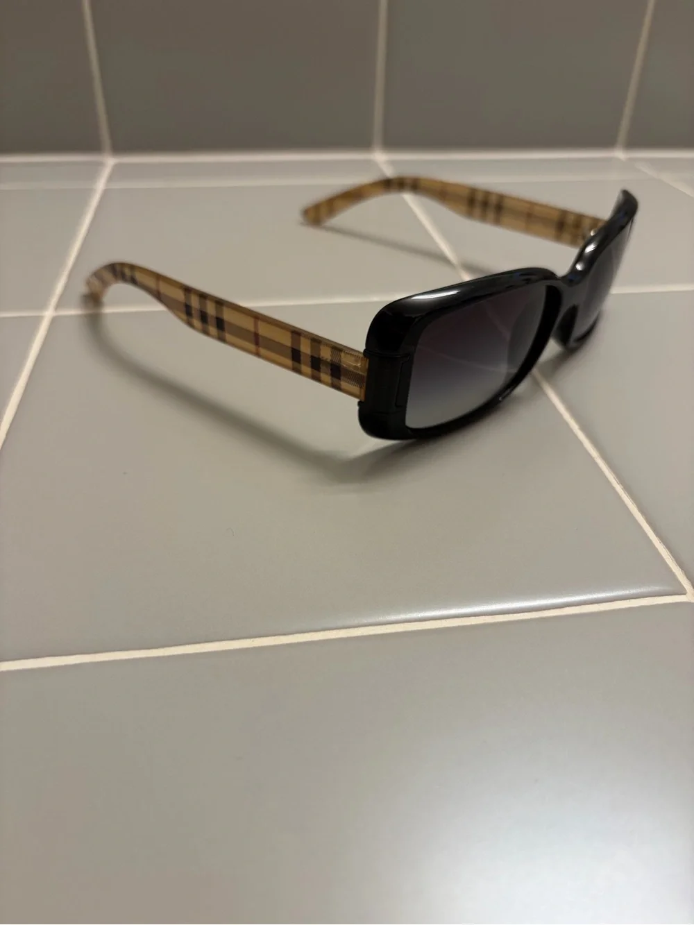 Women’s Burberry Sunglasses with Signature Plaid Arms